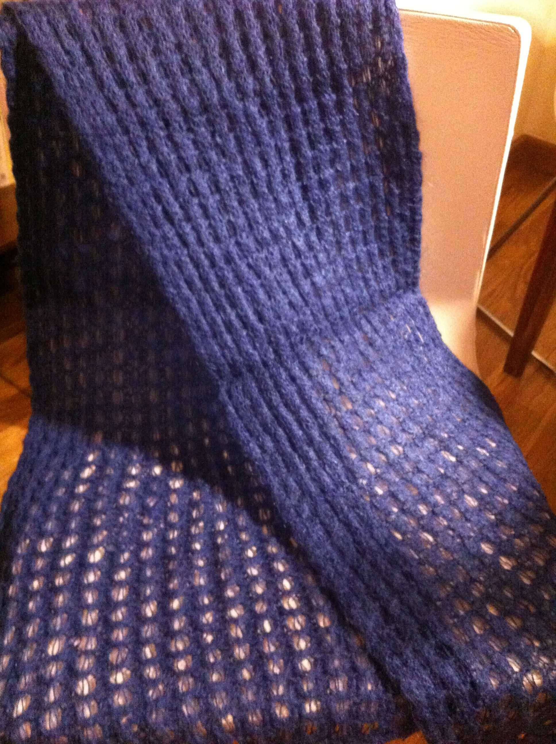 Cachecol de Inverno de lã azul (oferta gorro)