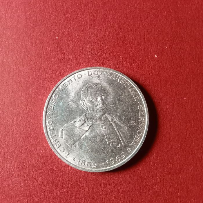 moeda 50.00 escudos prata marchal carmona