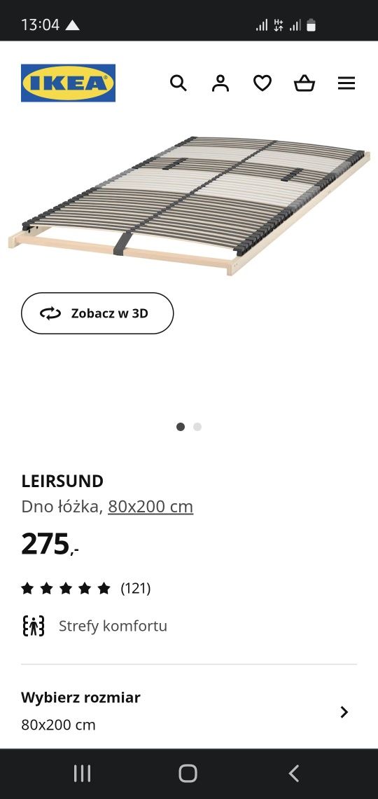 Dno łóżka ikea leirsund 2x 200 x 80 cm