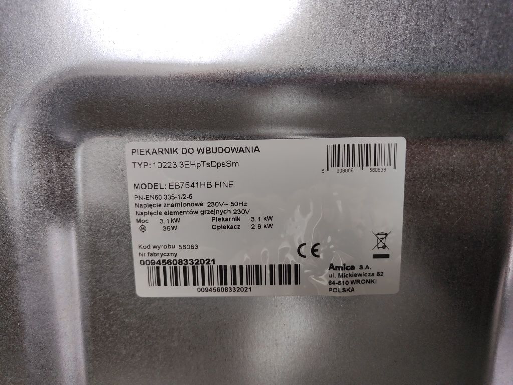 Piekarnik do Zabudowy Amica EB7541HB FINE