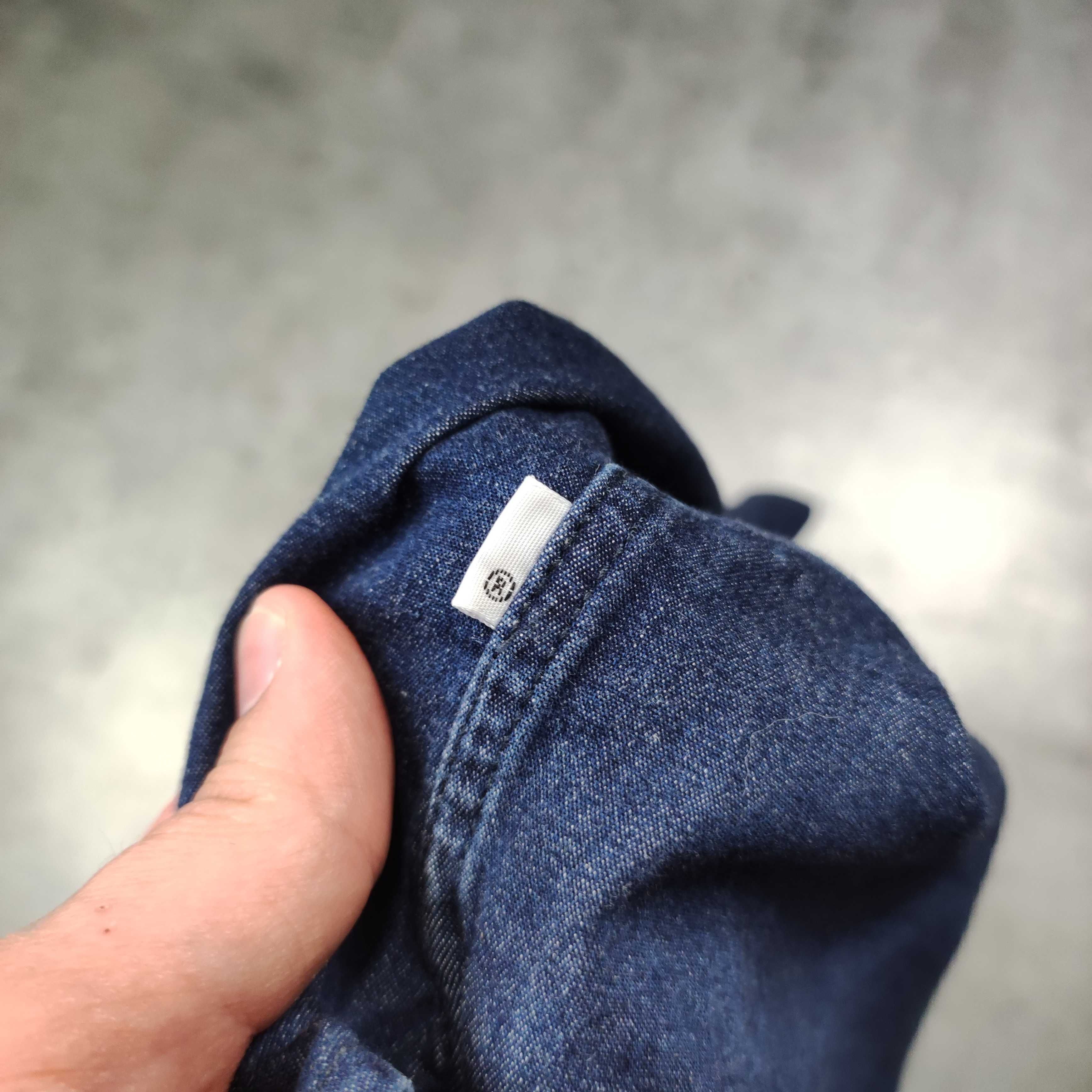 MĘSKA Elegancka Koszula Levis Efekt Jeansu Gładka Logo Klasyczna