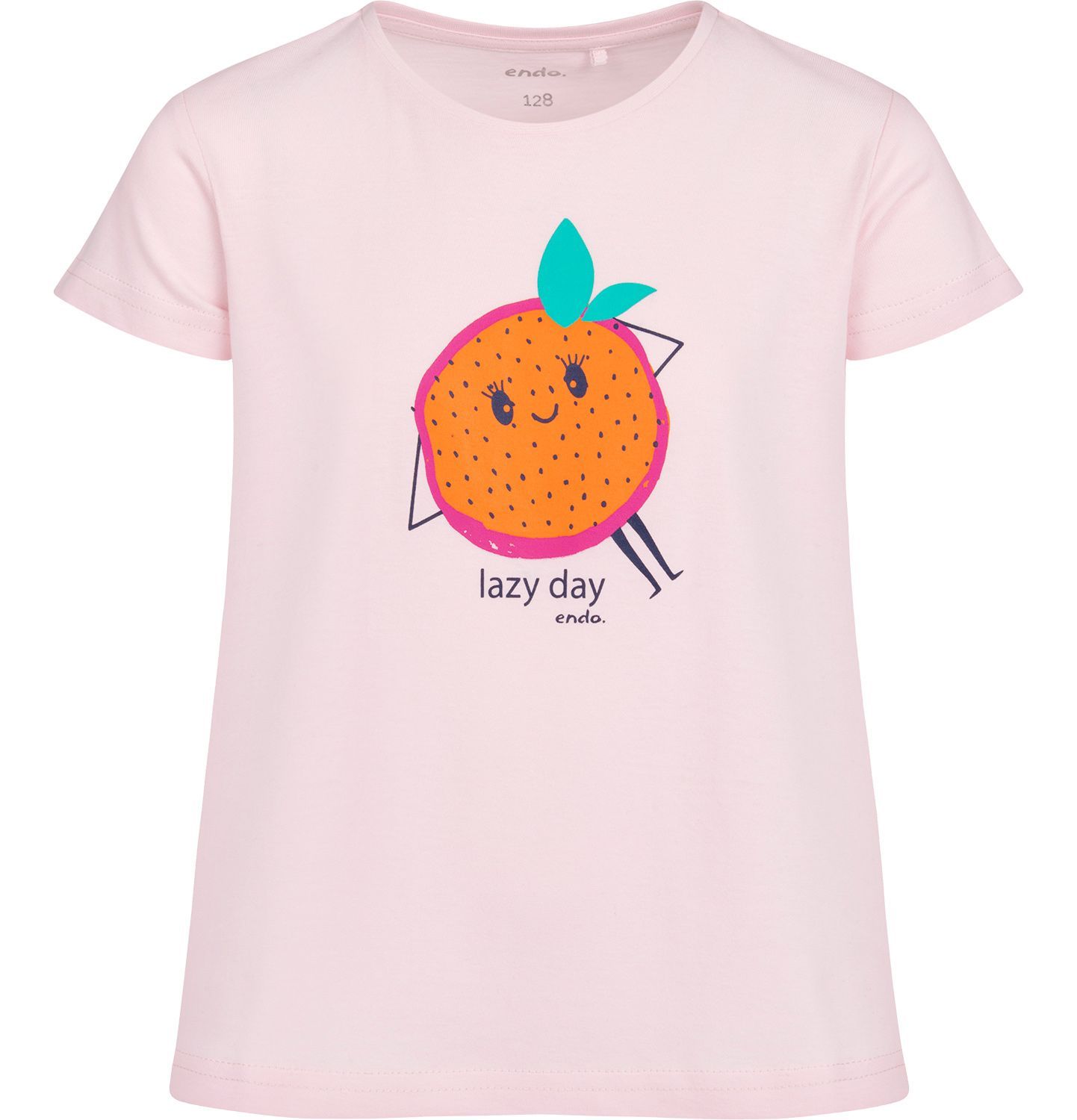 T-shirt Koszulka dziewczęca Bawełna 164 różowy Pomarańcza Endo