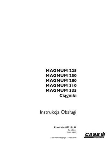 Case Magnum 225, 250, 280, 310, 335 instrukcja obsługi