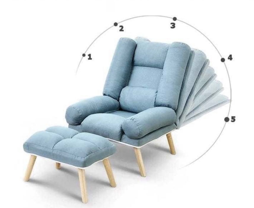 Розкладне відпочинкове крісло Uszak DIOR з підставкою для ніг Крісло