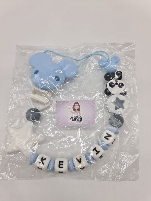 Prendedor de chupeta de bebé, nome KEVIN - novo