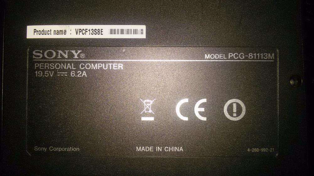 Sony Vaio F Series VPC-F13S8E/B p/ Peças