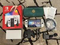 Nintendo Switch Oled jak nowy komplet box + etui Zelda