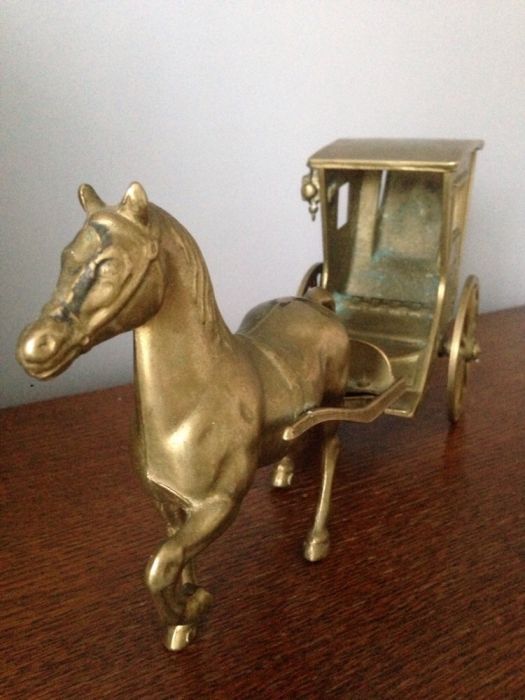 Mosiądz kareta z koniem