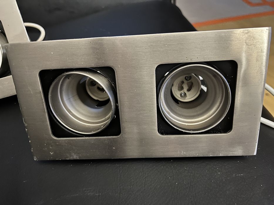 Oświetlenie podtynkowe 2 szt (oprawy halogenowe) stal nierdzewna, led