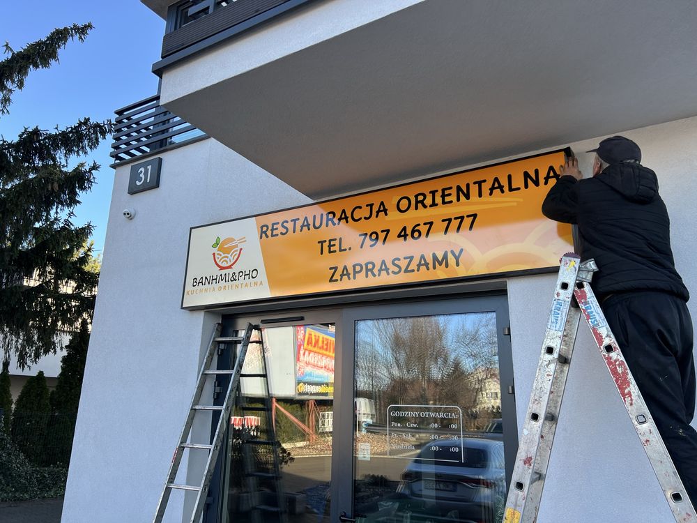 Kaseton reklamowy świetlny 200x50 alu LED reklama szyld dibond neon