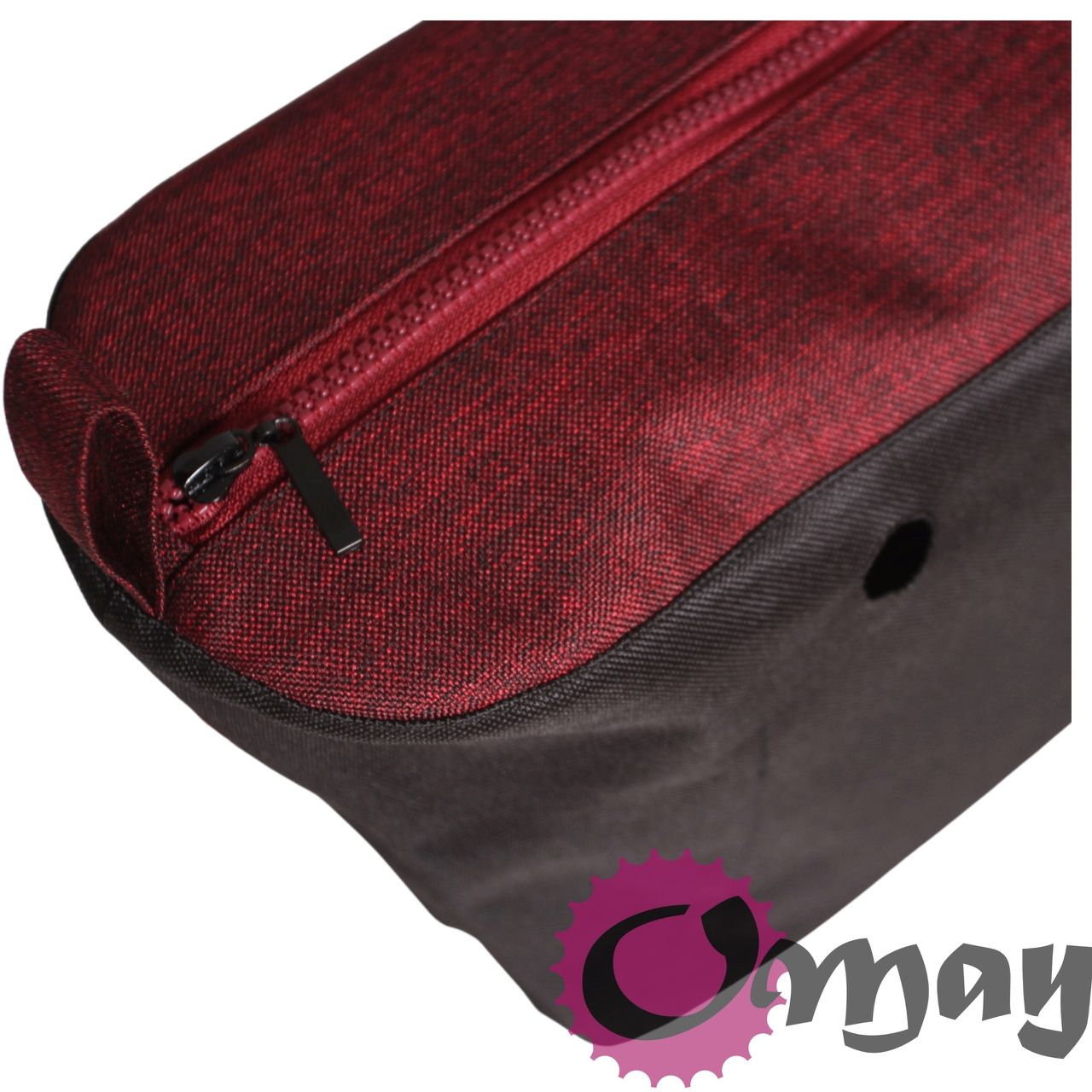 Czarny organizer do OBAG STANDARD len czerwony splot 2 kieszenie OMAY