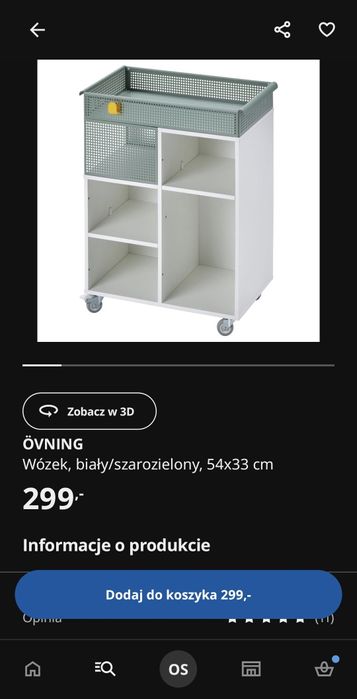 IKEA Ovning kontenerek wozek