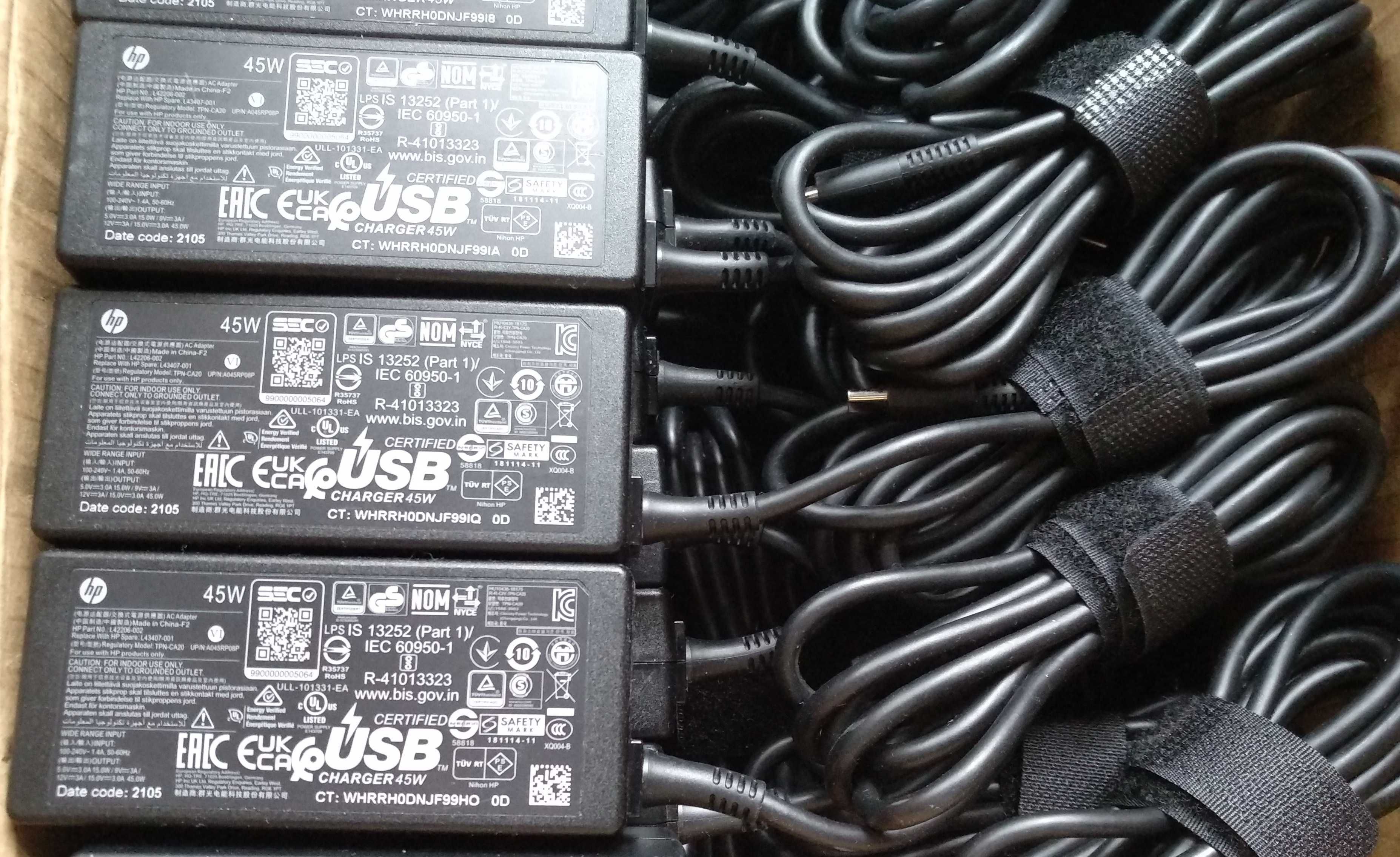 HP USB-C 45W Power Adapter з PD + Кабель 220V - Оригінал за 399 грн!