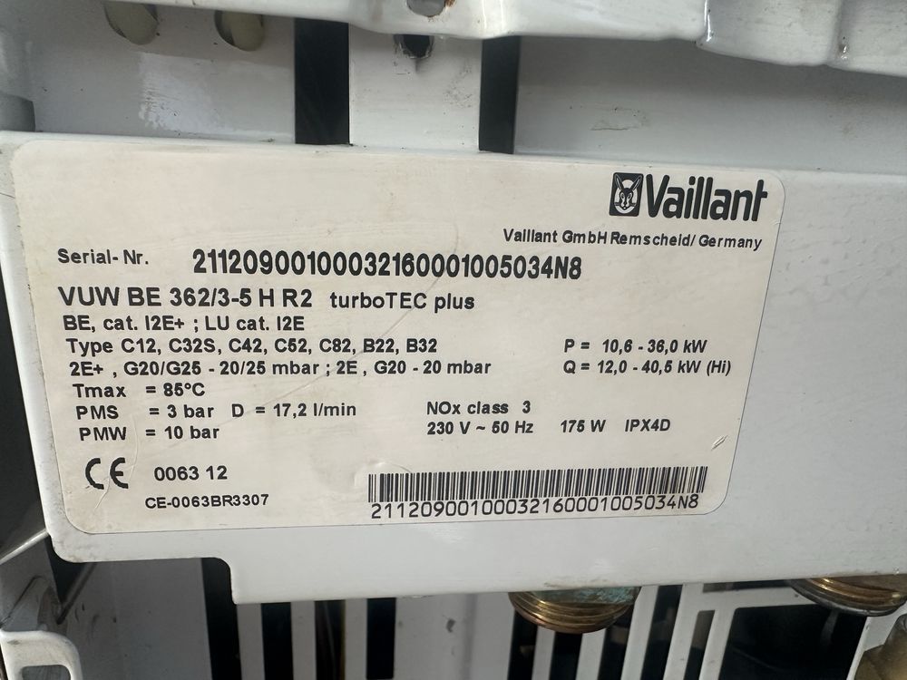 Котел Vaillant turbo TEC plus 362/3-5 R2 36Квт