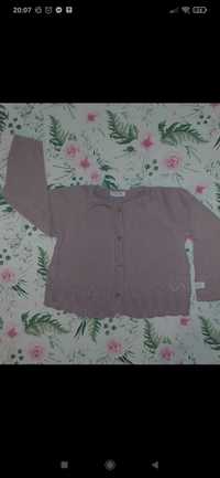 Sweterek fioletowy, Lila newbie r. 80 ażurowy