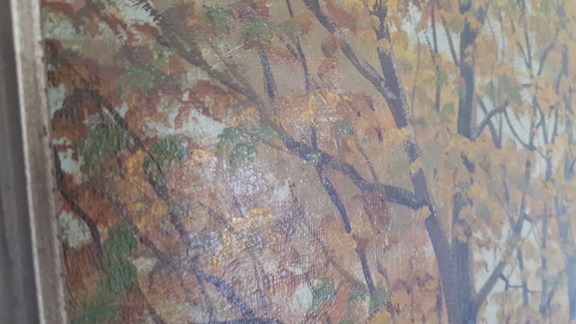 Obraz olejny na płótnie w drewnianej ramie 11500x900 m, H.W Sorensen
