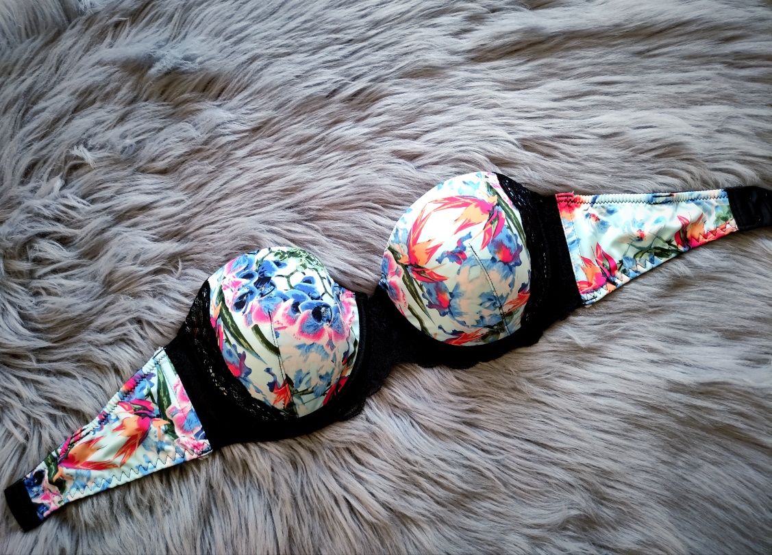 Biustonosz Hunkemoller 75 C //  floral kwiaty