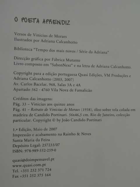 O Poeta Aprendiz de Vinicius de Moraes - 1ª Edição