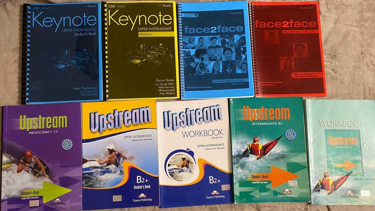 Focus, Upstream, Keynote, Face2Face,Solutions, різні книги англійською