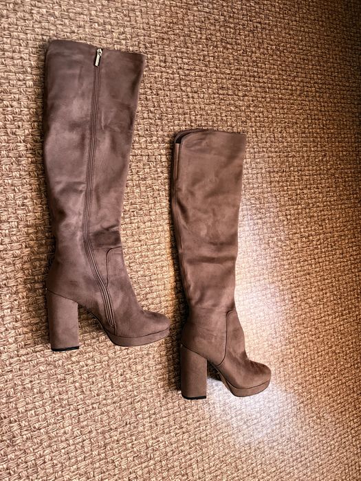 Ботфорди на каблуку бренду lino marano (осінь)