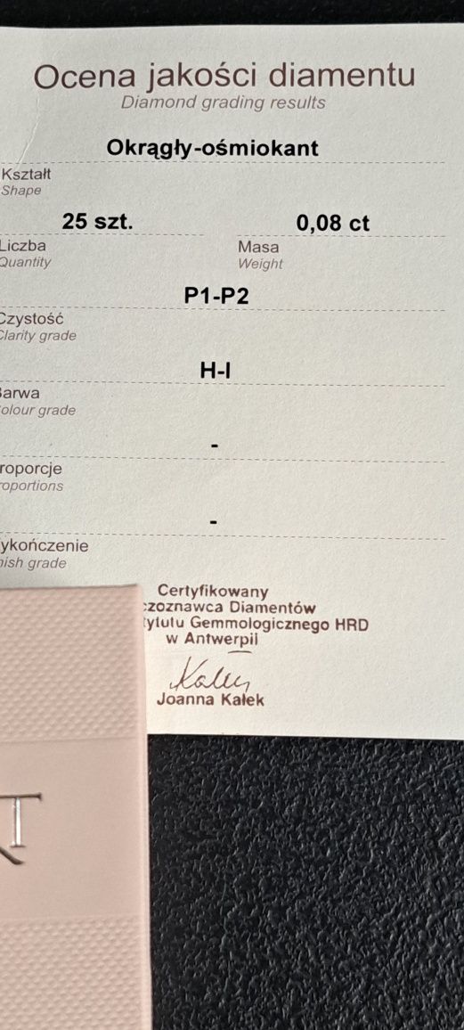 Złoty pierscionek z diamentami Apart 375 certyfikat