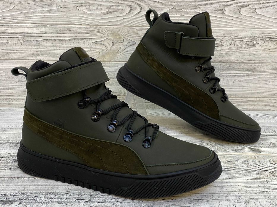Зимові чоловічі кросівки на хутрі Шкіра! Розміри 40-45. Ботинки Puma