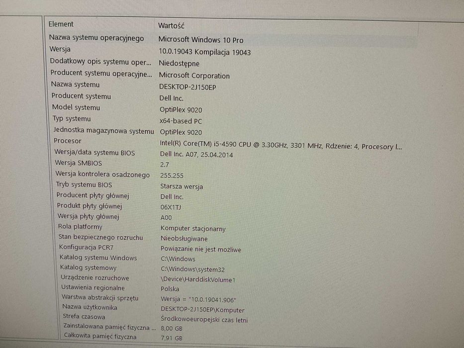 Komputer DELL optiplex I5-4590