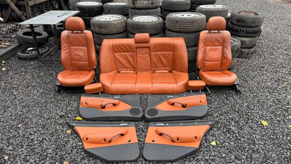 Салон БМВ Е46 седан шкіра рижий сидіння е46 sedan карти Сиденья BMW