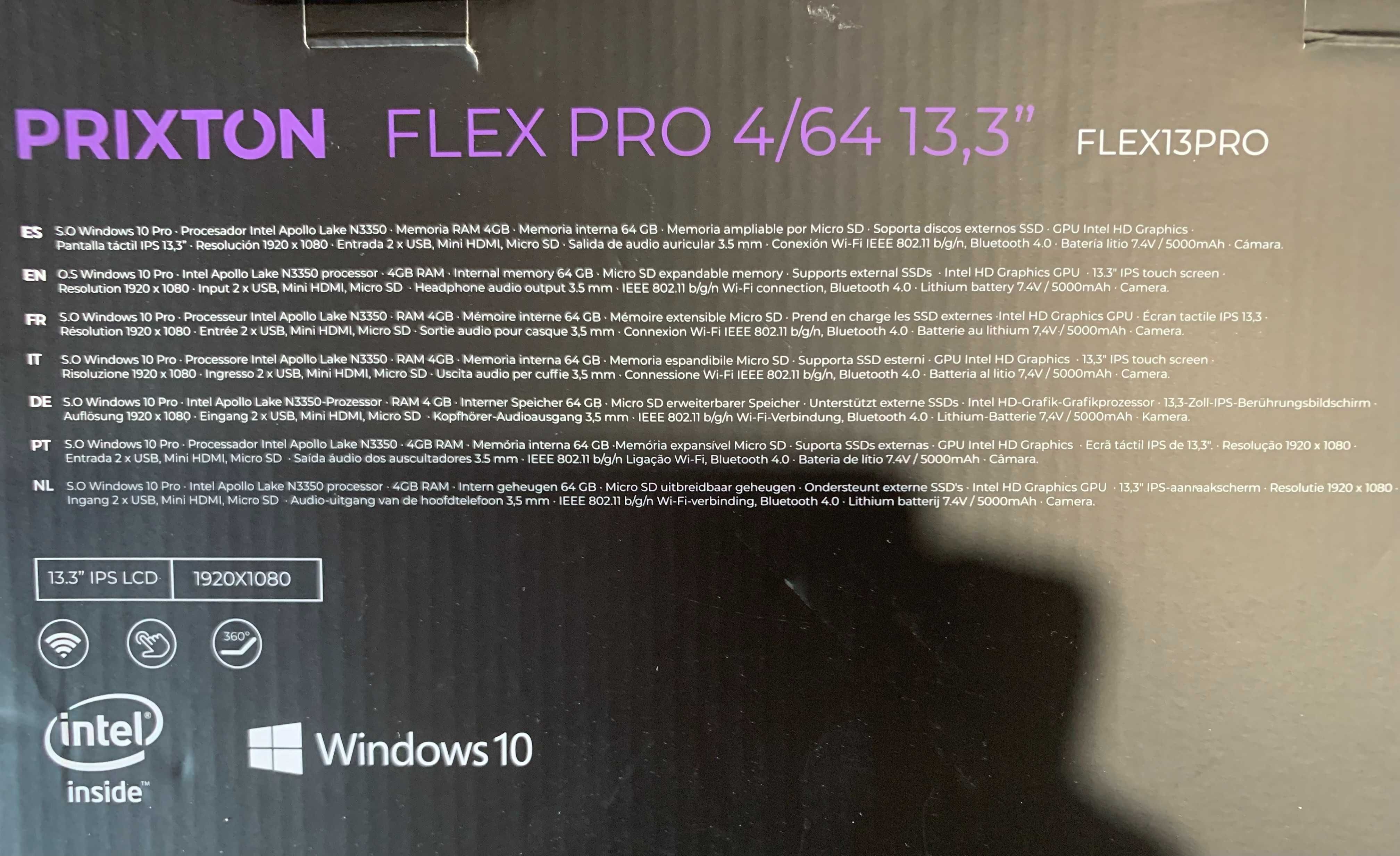 PRIXTON FLEX PRO 4/64 13.3" - Portátil e tablet num só.