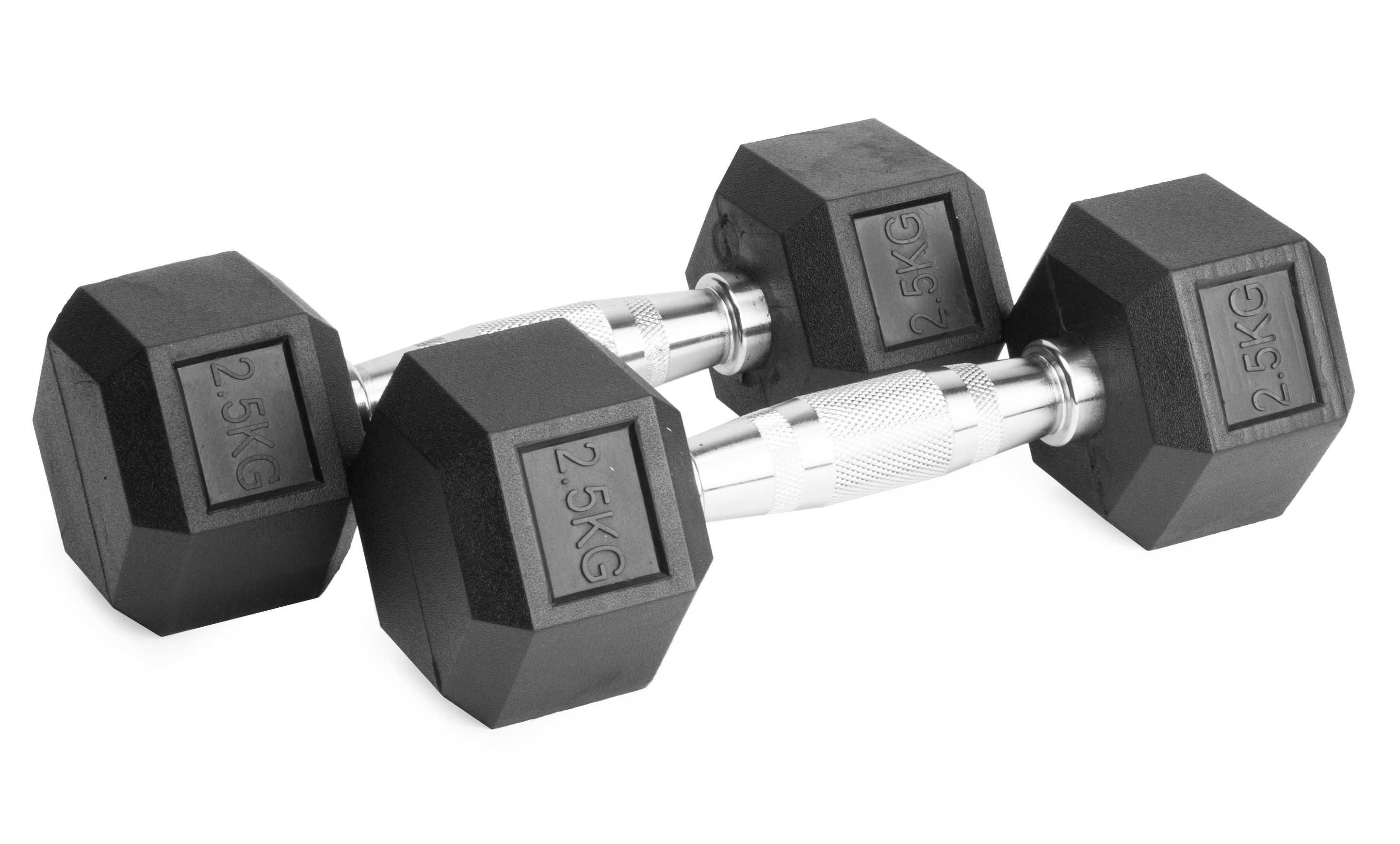 Hantle stałe 2x2,5kg żeliwne gumowane ZESTAW 5kg HEX SOLIDNE BDG