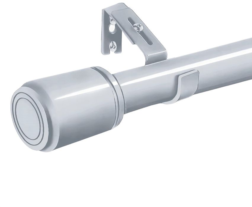 Regulowany Drążek do Zasłon Stabilny 220-320CM Szary Karnisz