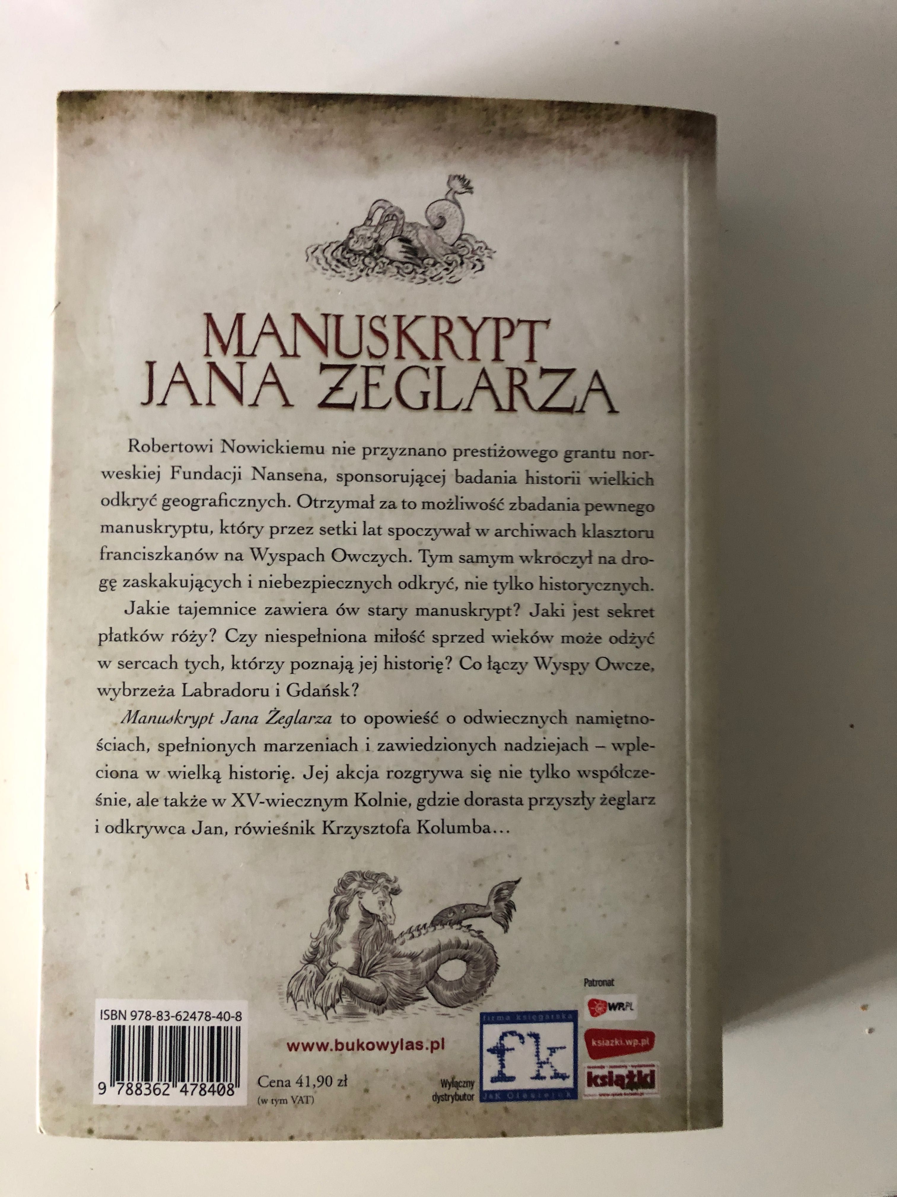 Manuskrypt Jana Żeglarza Andrzej Dudziński