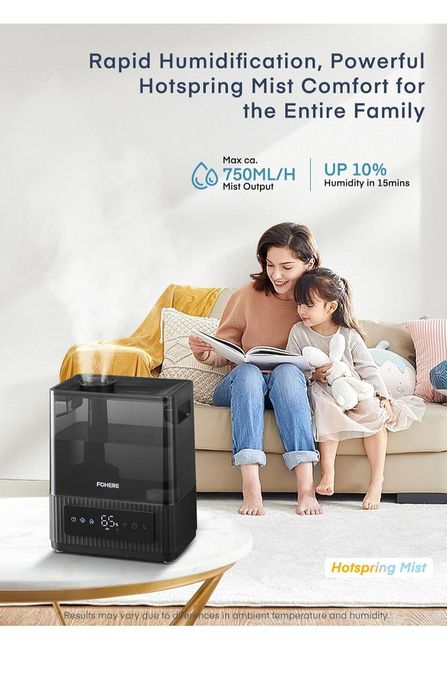 FOHERE Nawilżacz Powietrza 6L Inteligentny Ciepła Chłodna Mgiełka