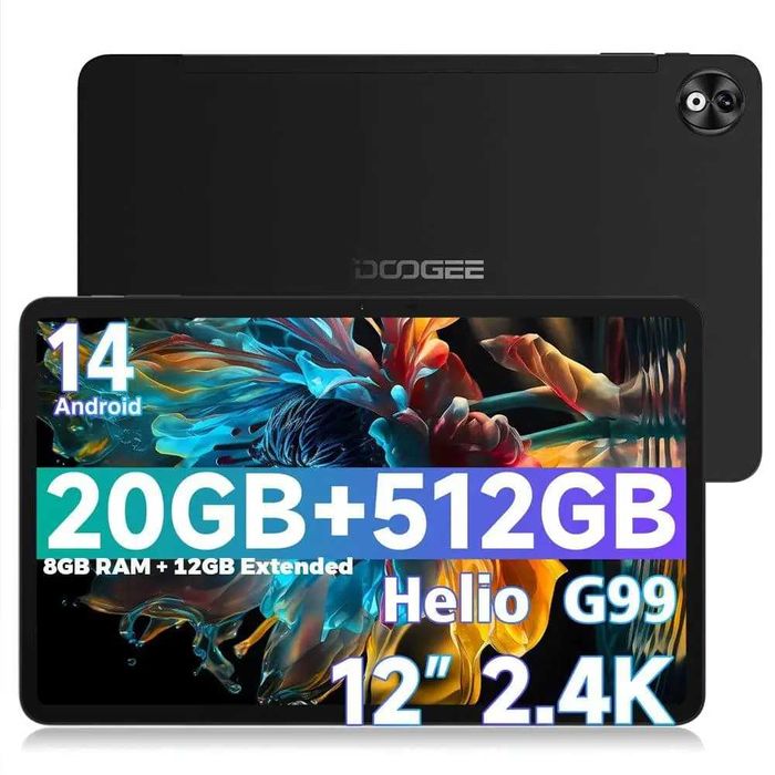 Планшет Doogee T40 Pro 8/512Gb 12" дюймів 2,4K Black 10800mAh + скло