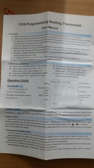 Termostato controlador de temperatura de parede