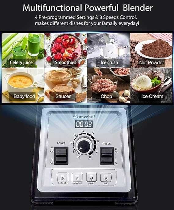AMZCHEF Blender Smoothie Maker  2000 W