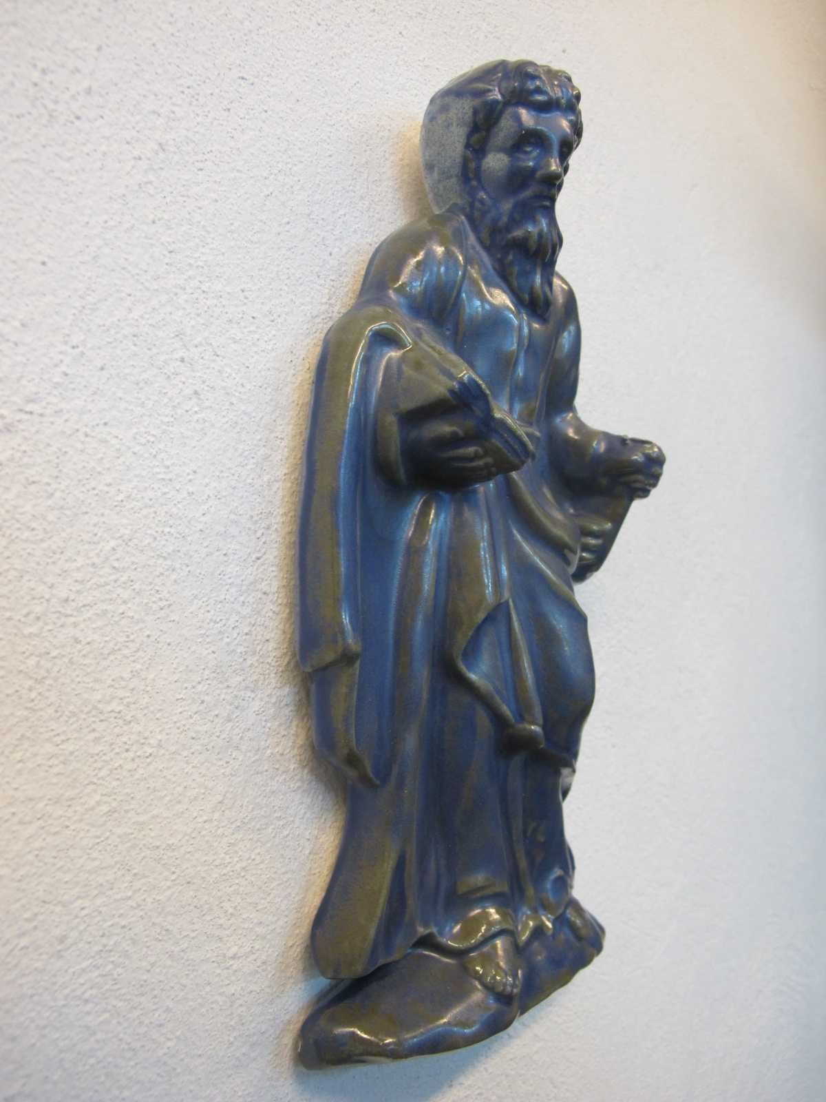 Ceramiczna płaskorzeźba figurka Święty Piotr Sommerhuber Austria
