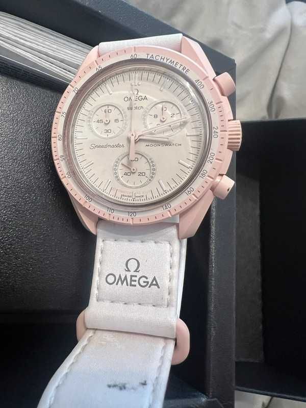 Venus SO33P100 by Omega x Swatch - Coral Pink Celestial Design