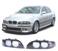 CAPAS DE FARÓIS FRONTAIS PARA BMW E39 95-00 D2S BLACK SMOKED PRETO FUMADO ESCURECIDO