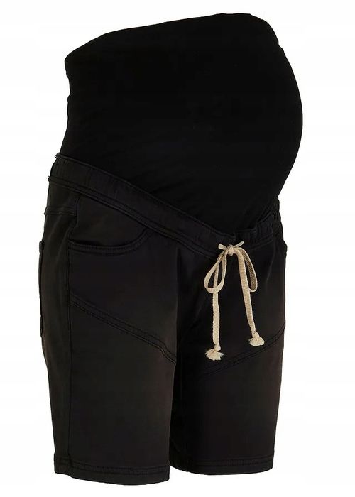 B.P.C spodnie ciążowe bermudy jeansowe czarne ^38