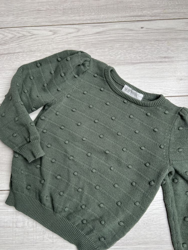 Sweter 98/104 H&M butelkowa zieleń