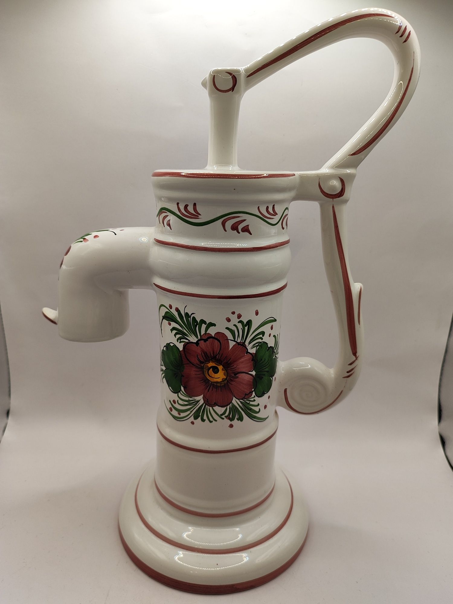 Pompa starodawna hydrant ręcznie malowana dekoracja fajans