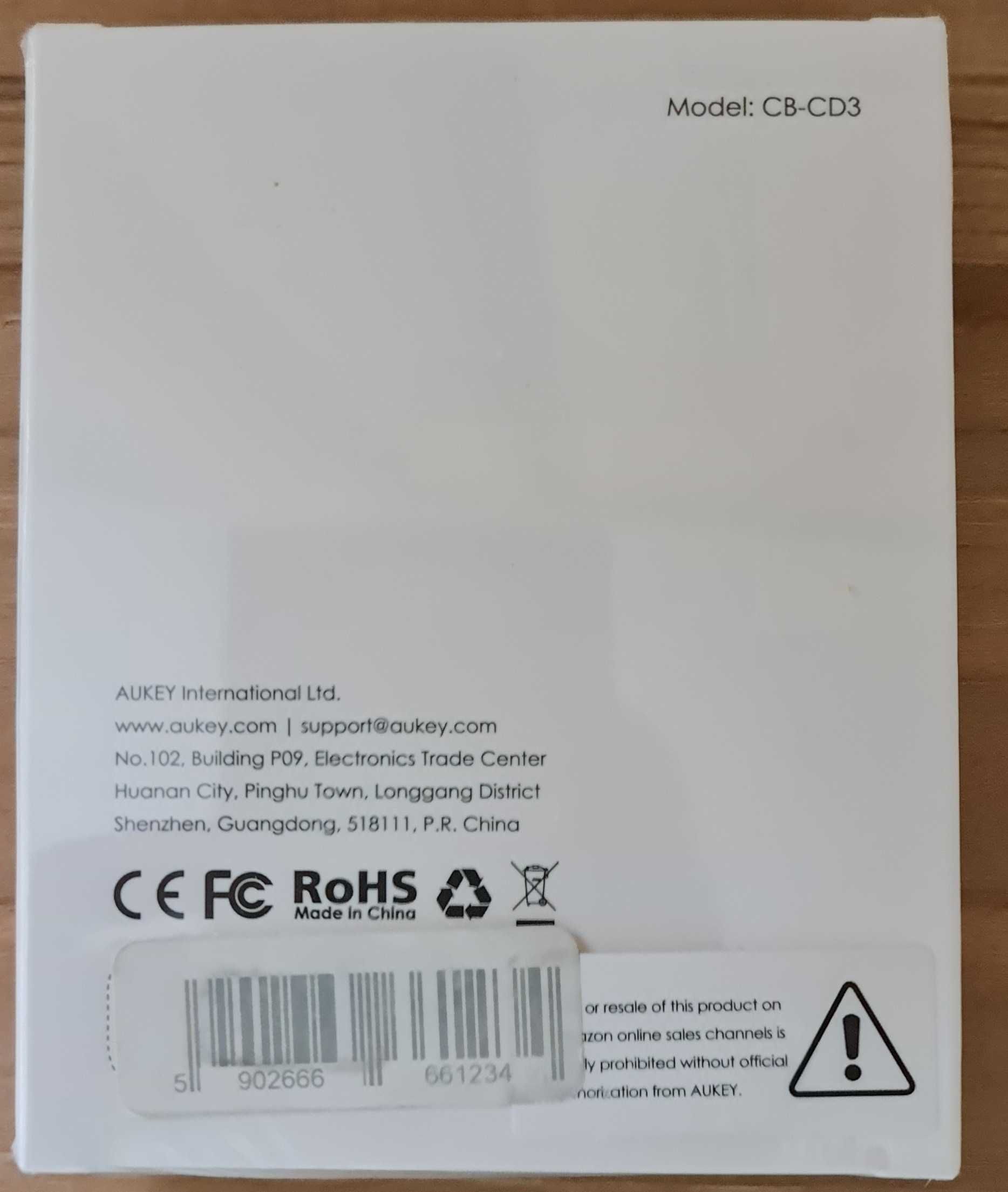 AUKEY - CB-CD3 nylonowy kabel Quick Charge USB C-USB 3.0 | 2m | 5 Gbps