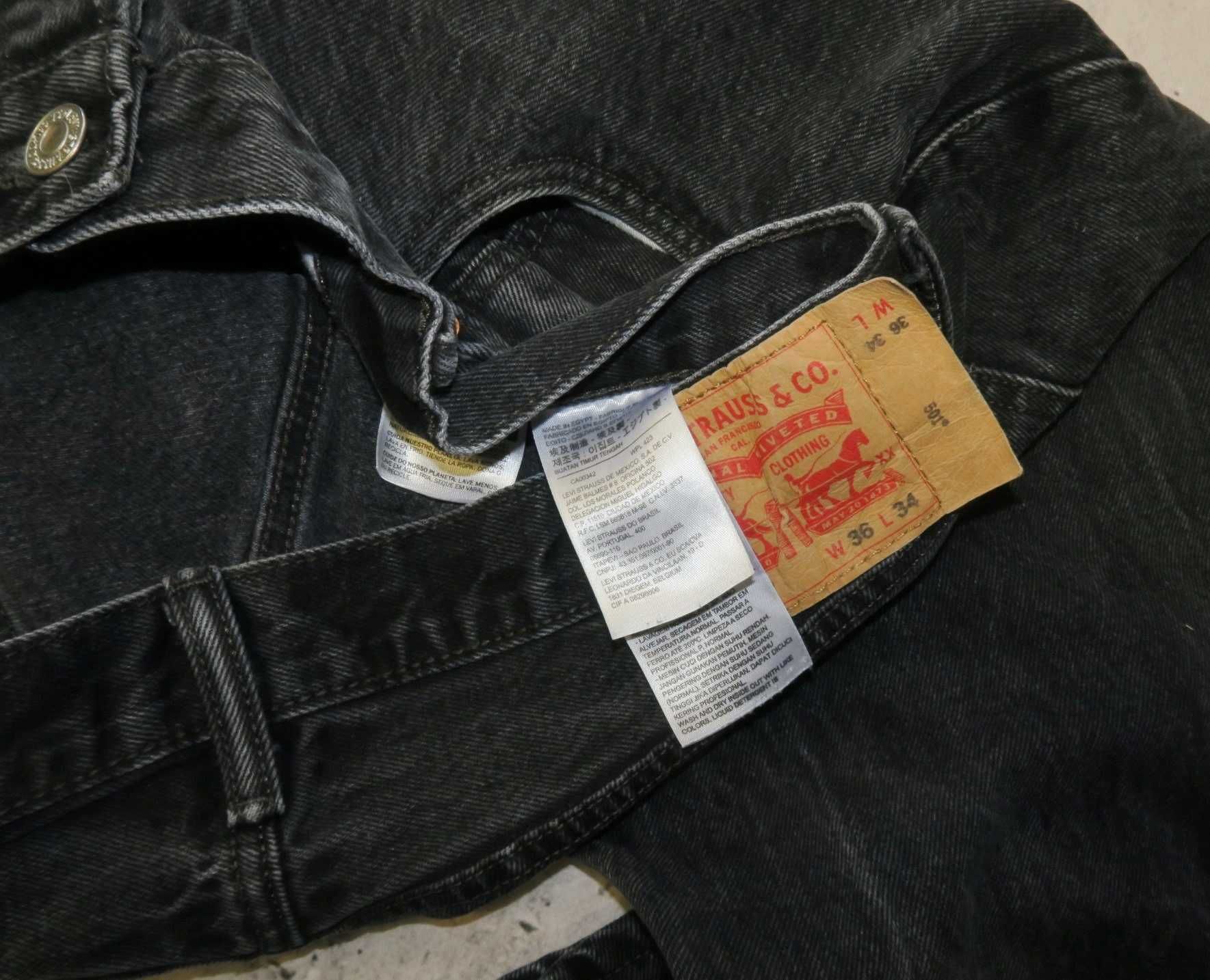 Levi's 501 spodnie jeansy proste jeansowe  36/34