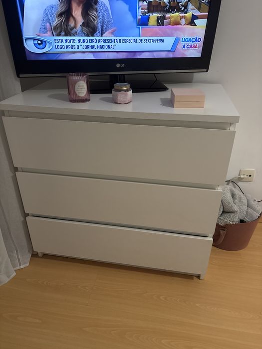 Comoda 3 gavetas branca