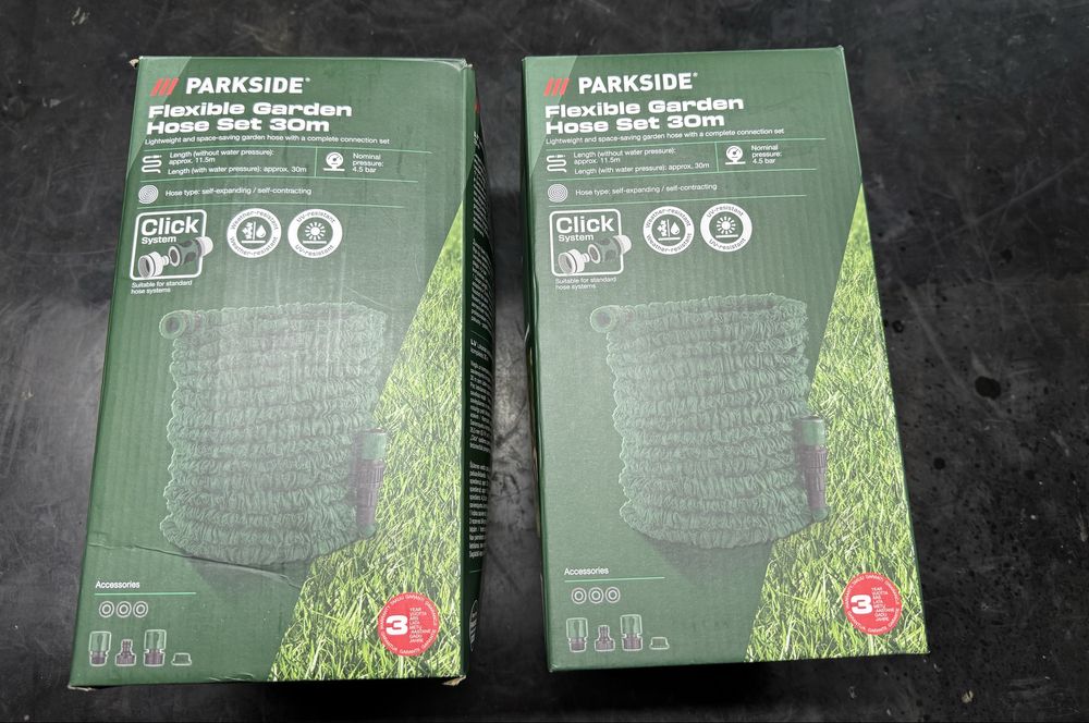 Parkside wąż ogrodowy 30m flexible garden hose set 2 sztuki