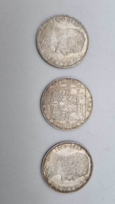 3x moneta srebrna 20 koron czechosłowackich przedwojenne