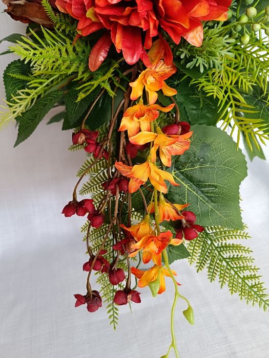 Bukiet do Wazonu Kompozycja Nagrobna Chryzantema pomarańcz model  N25