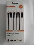 Kabel Przewód Cinch RCA 3 cinch - 3 cinch Pozłacany 1.5 m HAMA