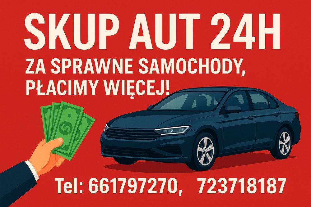 SKUP AUT 24H Za sprawne samochody, płacimy więcej! Warszawa + okolice!